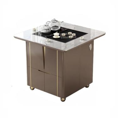 Imagem de mesas centrais para sala de estar, mesa de café inteligente, mesa de chá móvel, mesa de chá multifuncional, carrinho de chá móvel de elevação, mesa de chá de elevação de voz com porta de carregamento