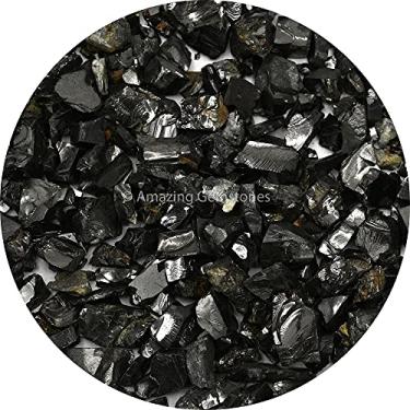 Imagem de Elite Shungite Stones Chips para comprimidos de purificação de água, pedras autênticas de shungite Karelia para garrafa de água Shungite (100 gramas)