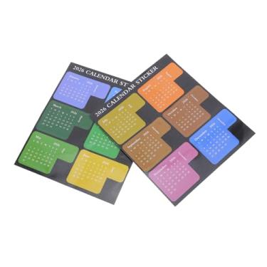 Imagem de NUOBESTY 1 conjunto de adesivos coloridos de calendário anual, guias de índice de agenda mensal para cadernos, diários e marcadores de página versáteis para organização e agendamento sem esforço