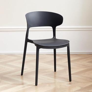 Imagem de Banqueta De Plástico Empilhável Portátil Para Uso Interno Cadeira De Jantar Leve Cadeira De Evento Comercial De Encosto Grosso Para Eventos Escritório Festa De Casamento, I, 41.5x48x77cm(16x19x30inch)