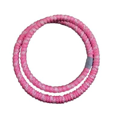 Imagem de YIJU Aro de fitness com peso de 1,5 kg, círculo de fitness abdominal dobrado, equipamento de treino de corpo inteiro para treinamento de pernas traseiras, Rosa