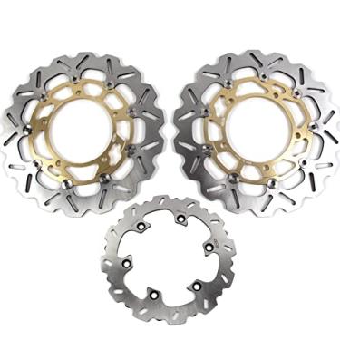 Imagem de Arashi Discos de freio dianteiros traseiros rotores para Suzuki Hayabusa GSXR 1300 GSX1300R 2008-2020 / B-KING 1300 2008-2010, dourado