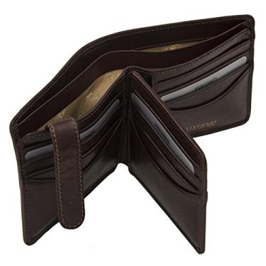 Imagem de Carteira de couro genuíno com bloqueio RFID da Visconti Tuscany 43, Marrom, One Size