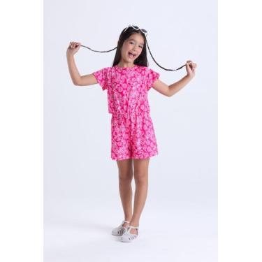 Imagem de Macaquinho Infantil Feminino Verão Floral com Babado - VIDA COSTEIRA, 