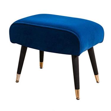 Imagem de Banco de armazenamento Banco de apoio para pés otomano macio acolchoado, banco de pés retangular com pernas de madeira, banco de penteadeira para sala de estar, quarto, espaço pequeno/799