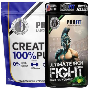 Imagem de PRÉ TREINO ULTIMATE IRON FIGHT 270G l CREATINA MONOHIDRATADA PURA 250G l PROFIT-Unissex