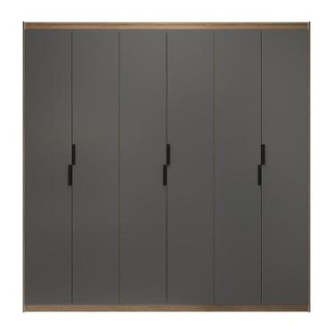 Imagem de Guarda-Roupa Corção Madeirado com Cinza Chumbo - E-led Brasil