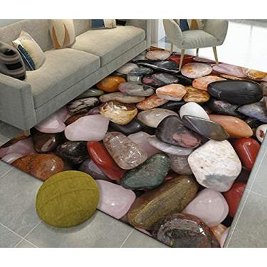 Imagem de Tapetes de área 3D Tapete tridimensional de paralelepípedos antiderrapante macio lavável tapete para sala de estar quarto tapetes de corredor A-120 * 160cm (Cor: C, Tamanho: 160 * 230cm)