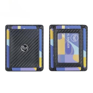 Imagem de Royal Bagger - 1 porta-cartão de fibra de carbono com bloqueio de RFID para homens, carteira minimalista fina, mini bolsa de viagem leve 3230, Preto, Leve