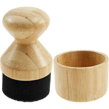 Imagem de Aplicador de óleo mineral, aplicador de óleo e cera, aplicador de óleo de bloco de açougueiro, aplicador de cera de óleo mineral versátil para tábuas de corte de madeira, espátula de madeira