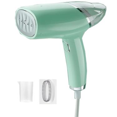 Imagem de Ferro a Vapor Portátil Dobrável 1000W Bivolt - Pré-Aquecimento Rápido 30s Tanque 100ml para Viagens Casa Escritório Roupa Tecidos Delicados (Ciano)