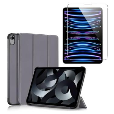 Imagem de Case Capa Anti Impacto Compatível para iPad A16 2025 (11a Geração) 10.9 Função Sleep Magnética + Película de Vidro (Cinza)