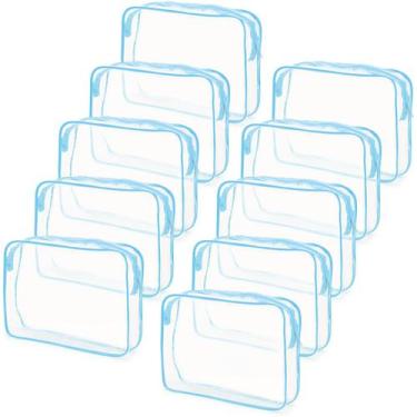 Imagem de Sacos de cosméticos Tbestmax Clear Waterproof Travel Toiletry x10