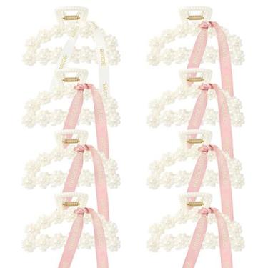 Imagem de Bridesmaid Proposal Hair Claw Clips DEEKA, pacote com 8 pérolas