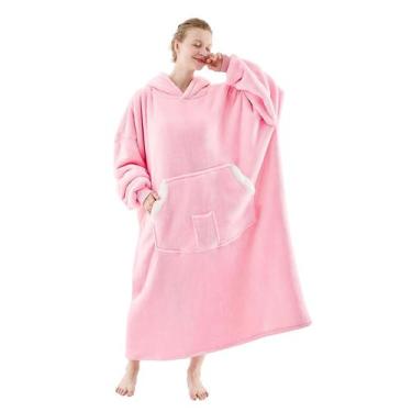 Imagem de Cobertor vestível com capuz NORD ECO de flanela de grandes dimensões r