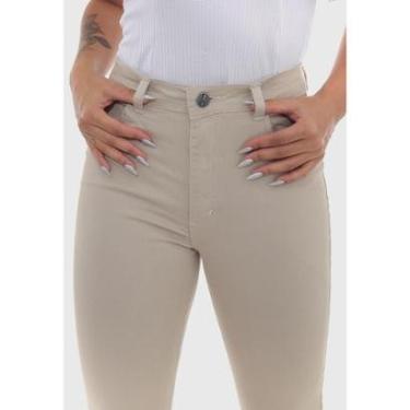 Imagem de Calça feminina em Sarja com elastano 7897 Bege Claro-Feminino