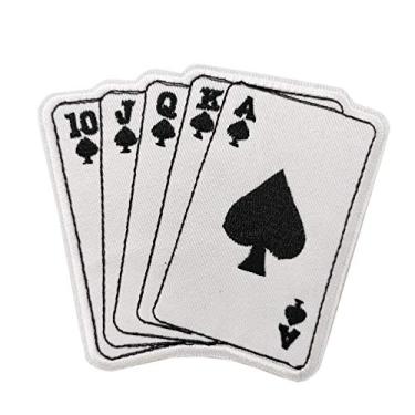 Imagem de Cute-Patch Adesivo Royal Flush bordado ferro na costura no patch Poker decalque à mão Ace of Spades