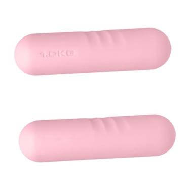 Imagem de Generic 2 peças halteres barra de peso de mão 1 kg equipamento de ginástica em casa halteres pesos de mão crianças adultos para dança cardiovascular barra, Rosa