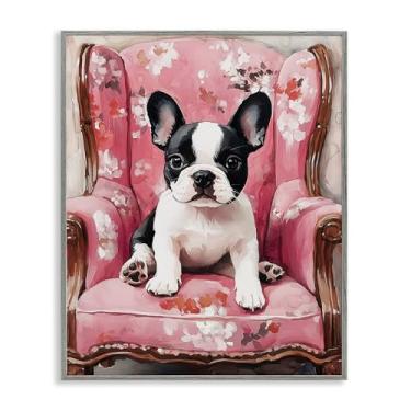 Imagem de Stupell Industries Sweetest Dog Frenchie Gray Framed Giclee Art, design por Annabelle Hall, 76 x 61 cm