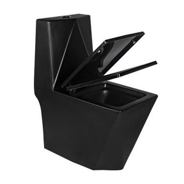 Imagem de Vaso Sanitário Monobloco Caixa Acoplada Privada Berlim Preto - STILLUS