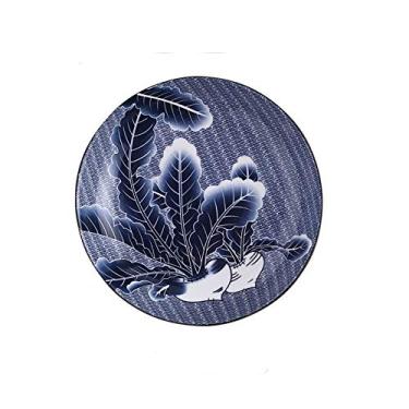 Imagem de Prato de serviço com motivos florais prato de jantar, prato de aperitivo de cerâmica cor sob o esmalte, sobremesa, macarrão, prato de servir sobremesa, branco e azul. Pratos (Cor: 1, Tamanho: 4