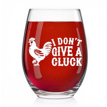 Imagem de Pishovi Taça de vinho I Don't Give A Cluck, ideia de presente de vinho engraçada, aniversário de Natal para namorada, esposa, mãe, presentes temáticos de frango engraçados para homens e mulheres