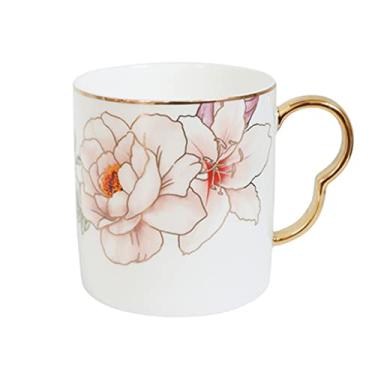 Imagem de GRFIT Caneca Caneca Bone China Xícara de Chá Casal Xícara de Café Criativa Flor e Pássaro Padrão Caneca de Chá da Tarde Caneca de Café (Cor: D)