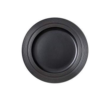 Imagem de Prato de serviço de linha esculpida prato de jantar de porcelana, prato de sobremesa de macarrão bife clássico, prato de servir para jantar em família pratos de festa de restaurante (cor: B, tamanho