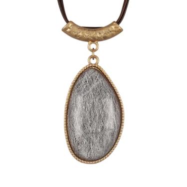 Imagem de Jeilwiy Colar feminino boho estilo hippie, grosso, longo, de couro, gargantilha preta, boêmio, Couro sintético, Sem Pedra Preciosa