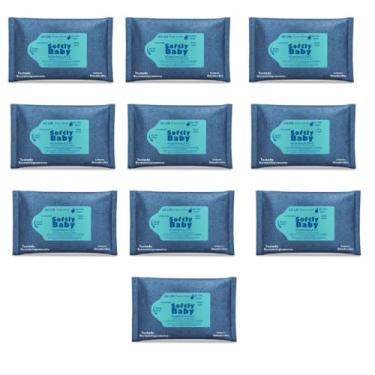 Imagem de 600Un Lenço Umedecido Baby Softly - Suave, Hipoaergênico e Ideal para Cuidados com a Pele Sensível (10 Pacotes)