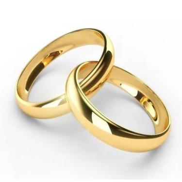 Imagem de "Par de Alianças Banhadas a Ouro 18K com Anel Solitário de Zircônia: A