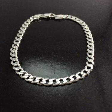 Imagem de Pulseira Masculina Prata Italiana Maciça 925 Grumet 7 Mm - Lojas La&Ny