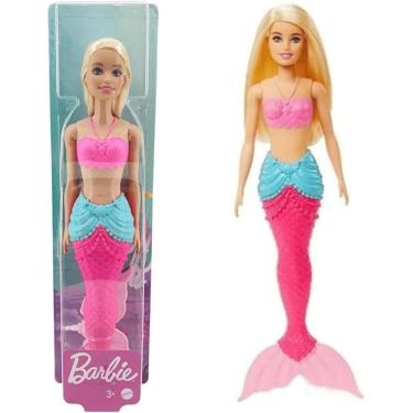Imagem de Boneca Barbie Sereia Loira Cauda Rosa Mattel