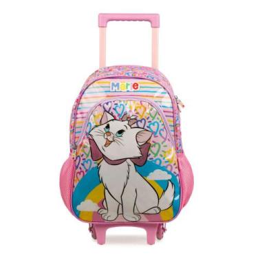 Imagem de Mochila de Rodinha Infantil Feminina Gatinha Marie Rosa - Bagaggio, U