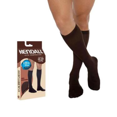 Imagem de Meia de Compressão Kendall Masculina 3/4 20-30mmHg 1532 Marrom - G, G,