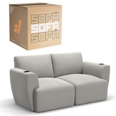 Imagem de Sofá 2 Lugares Sala De Estar em Tecido Linho Modular Damie Na Caixa, C