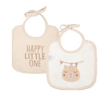 Imagem de Kit Babadores Bebê 2 Pçs Esquilo Avelã Off White Unissex - Hug