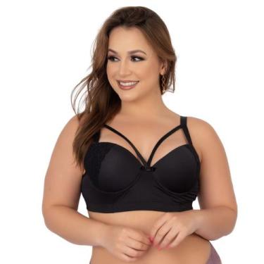 Imagem de Sutiã Lingerie Reforçado Strappy Plus Size Vekyo Confortavel Básico Di