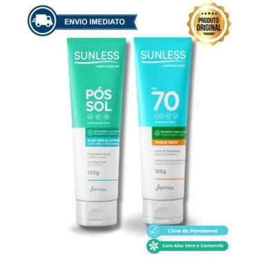 Imagem de Kit Solar Sunless 120g + Pós-Sol Aloe Vera e Camomila 120g  Pele Prote