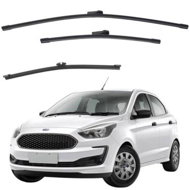 Imagem de Kit Palhetas Ka Hatch 2014 a 2021 Limpador de Parabrisa e Vidro Traseiro de Silicone Chuva