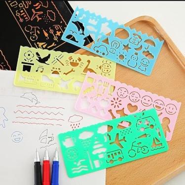 Imagem de Conjunto de régua de quatro peças de desenho animado fofo - Estimular a criatividade BLC23-01