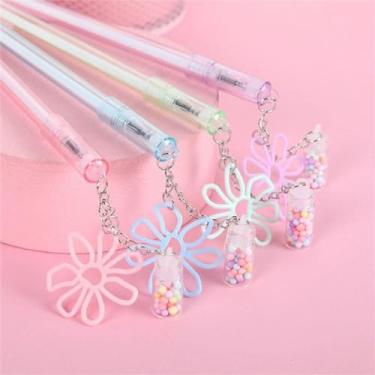 Imagem de 1 caneta esferográfica de tinta gel aleatória, garrafa à deriva, caneta pendente, caneta de tinta gel, caneta apagável, caneta esferográfica, tinta preta, material de escritório