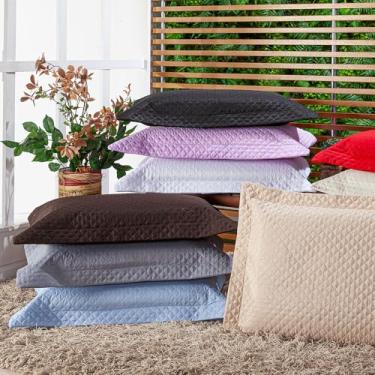 Imagem de Par de Porta Travesseiro Fronha Matelassê Macio Confortável - Vermelho