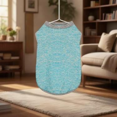 Imagem de Camisetas macias e duráveis para cães: regata de poliéster iônico roupas para animais de estimação para seu filhote. Azul 2GG