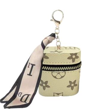 Imagem de Mini bolsa estilo balde vintage europeu e americano com pingente simples, envelope de batom, capa de fone de ouvido vintage, Flor branca