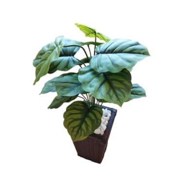 Imagem de Planta Artificial Decorativa 70cm – Árvore Verde com 18 Folhas, Realista para Decoração de Casa, Escritório e Eventos(Calathea)