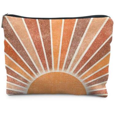 Imagem de Bolsa de cosméticos RYYCDOI Boho Vintage Linen 25x19 cm impermeável