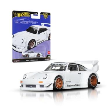 Imagem de Hot Wheels Carro de brinquedo colecionável de cultura de carro premium, escala 1:64, Porsche 930 RWB, veículo silhuetas com pneus de pilotos reais