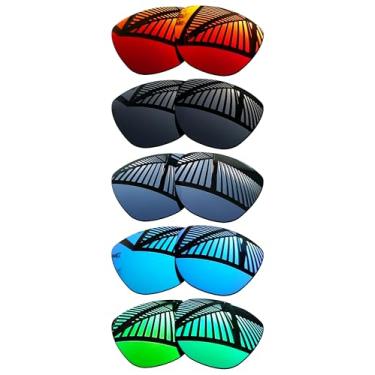 Imagem de MYCOURAG 4 pares de lentes de reposição para óculos de sol RayBan RW4014 Skyler (Gen 2) 52 mm - preto sólido + esmeralda + azul gelo + vermelho fogo + titânio