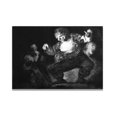 Imagem de LKXGRRSFG Impressão em tela romântica espanhola FoolFrancisco De Goya - Obra-prima do influente pintor romântico 80 x 112 cm sem moldura